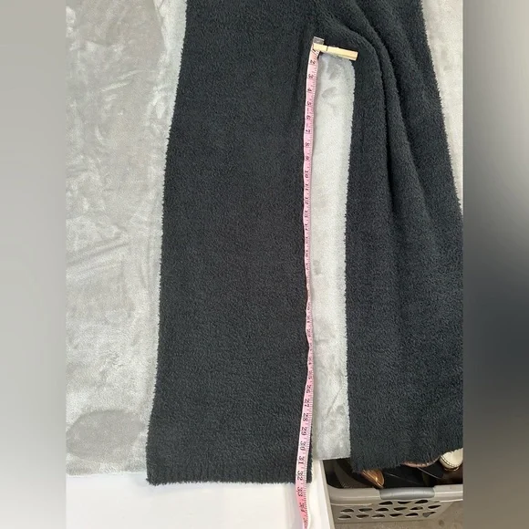 Skims black cozy knit boucle fuzzy teddy wide leg stretch lounge pants - Picture 11 of 12